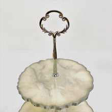 Load image into Gallery viewer, Three-Tiered Cake Stand - Cream and Silver
