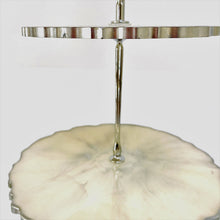 Load image into Gallery viewer, Three-Tiered Cake Stand - Cream and Silver
