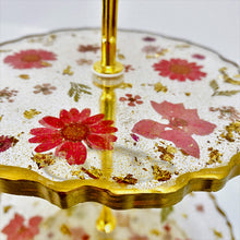 Load image into Gallery viewer, Three-Tiered Cake Stand - Real Pink Flowers
