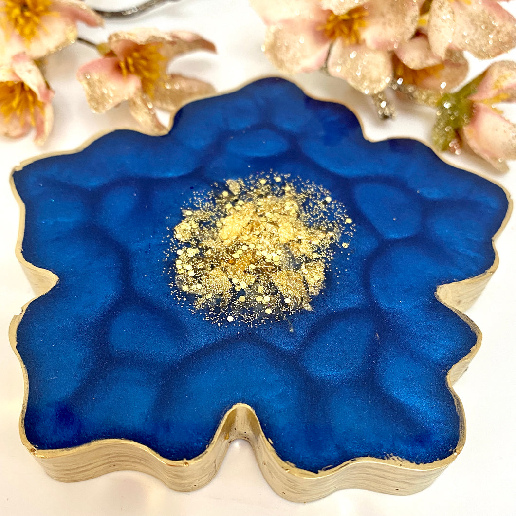 Flower Coaster - Sapphire Blue